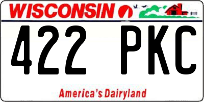 WI license plate 422PKC
