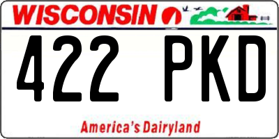 WI license plate 422PKD