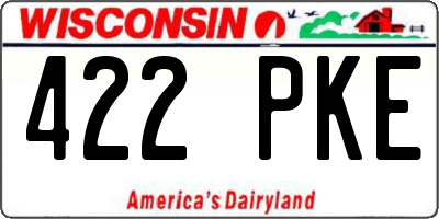 WI license plate 422PKE