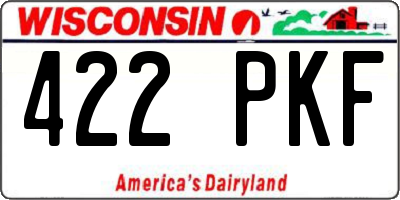 WI license plate 422PKF