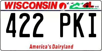 WI license plate 422PKI