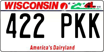 WI license plate 422PKK