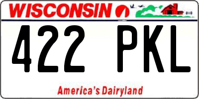 WI license plate 422PKL