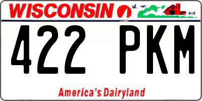 WI license plate 422PKM