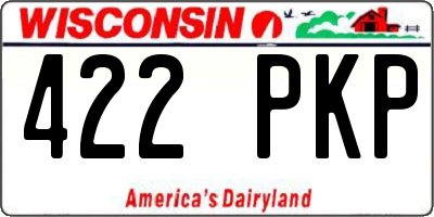 WI license plate 422PKP