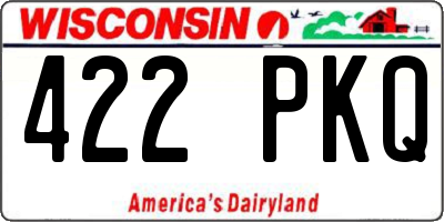 WI license plate 422PKQ