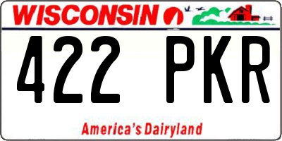 WI license plate 422PKR