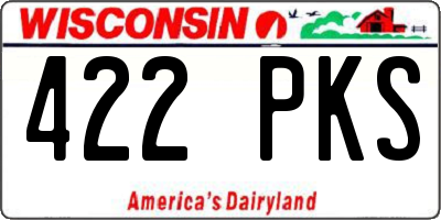 WI license plate 422PKS