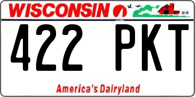 WI license plate 422PKT