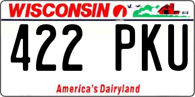 WI license plate 422PKU