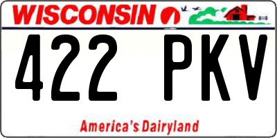 WI license plate 422PKV