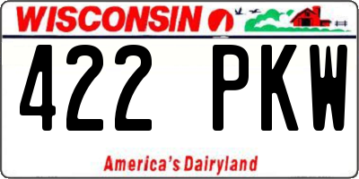 WI license plate 422PKW