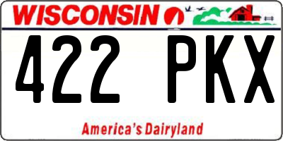 WI license plate 422PKX