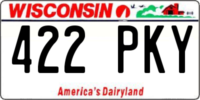 WI license plate 422PKY