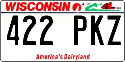 WI license plate 422PKZ