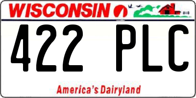 WI license plate 422PLC