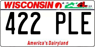 WI license plate 422PLE