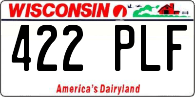 WI license plate 422PLF