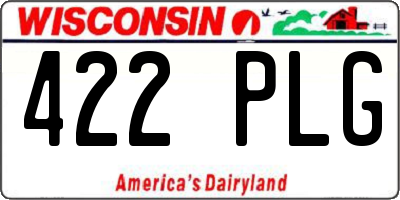 WI license plate 422PLG