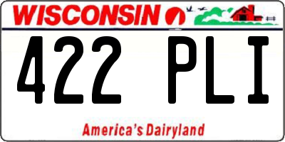 WI license plate 422PLI