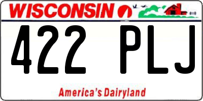 WI license plate 422PLJ