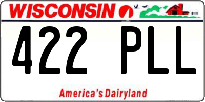 WI license plate 422PLL