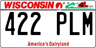 WI license plate 422PLM