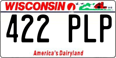 WI license plate 422PLP