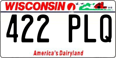 WI license plate 422PLQ