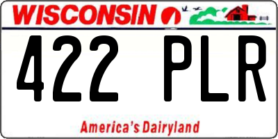 WI license plate 422PLR