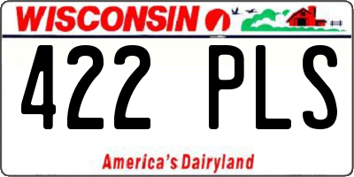 WI license plate 422PLS
