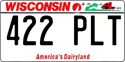 WI license plate 422PLT