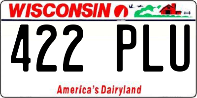 WI license plate 422PLU