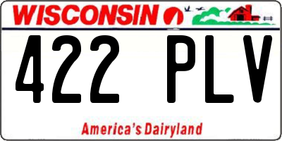 WI license plate 422PLV