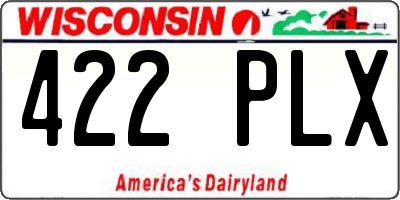 WI license plate 422PLX