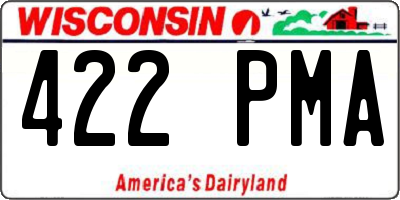 WI license plate 422PMA