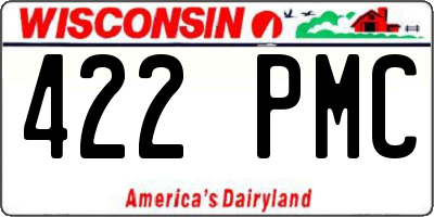 WI license plate 422PMC