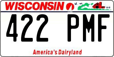 WI license plate 422PMF