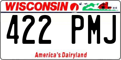 WI license plate 422PMJ