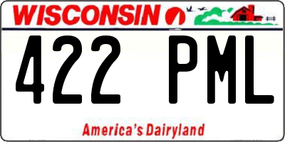 WI license plate 422PML