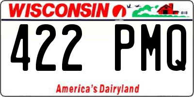 WI license plate 422PMQ
