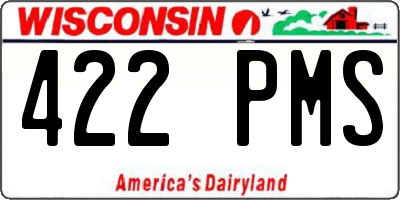 WI license plate 422PMS