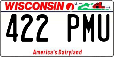 WI license plate 422PMU