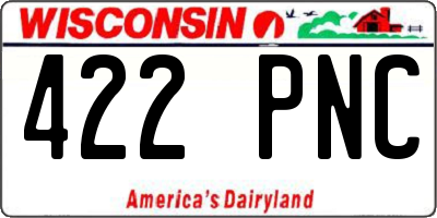 WI license plate 422PNC