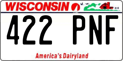 WI license plate 422PNF