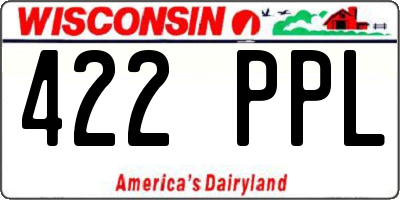 WI license plate 422PPL