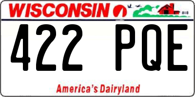 WI license plate 422PQE