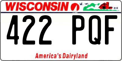 WI license plate 422PQF