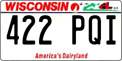 WI license plate 422PQI