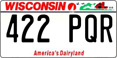 WI license plate 422PQR